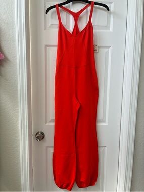 Free People “Let’s Bounce” Red Racerback Workout Onepiece/Jumpsuit